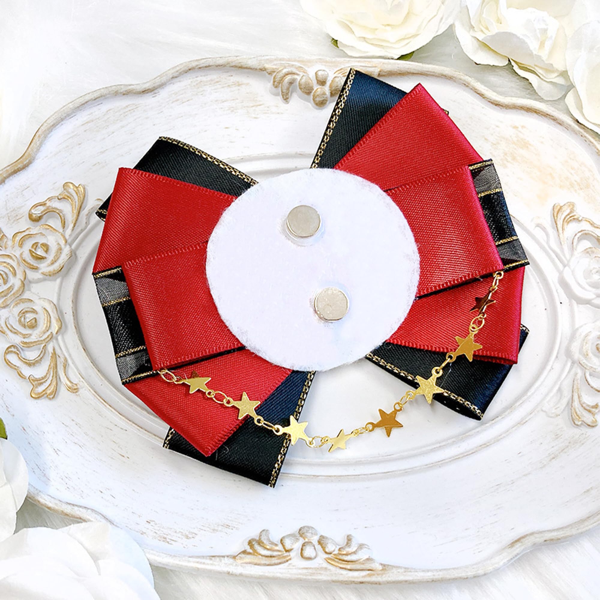 セット】Katie ロゼット ビッグ缶バッジ ネックレス チョーカー